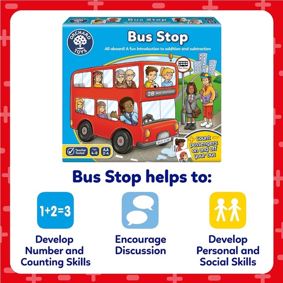 NEW, Orchard Toys, "Bus Stop", Educational Board Game, Addition & Subtraction - Picture 10 of 11